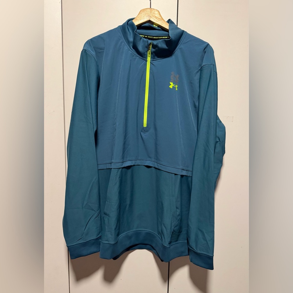 Under Armour Teal and Neon Yellow Pullover